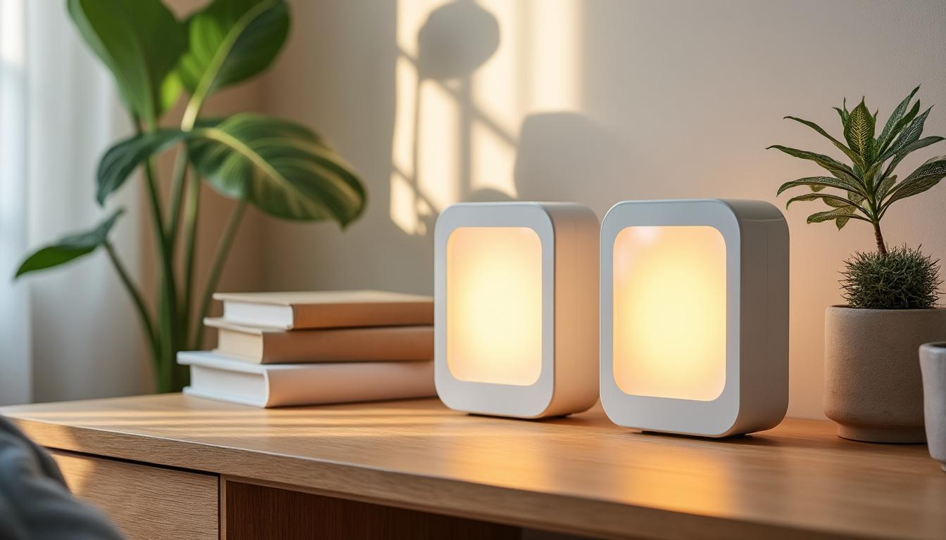 découvrez notre sélection de modèles fiables et discrets de luminothérapie à offrir, pour un cadeau bien-être qui allie efficacité et élégance.