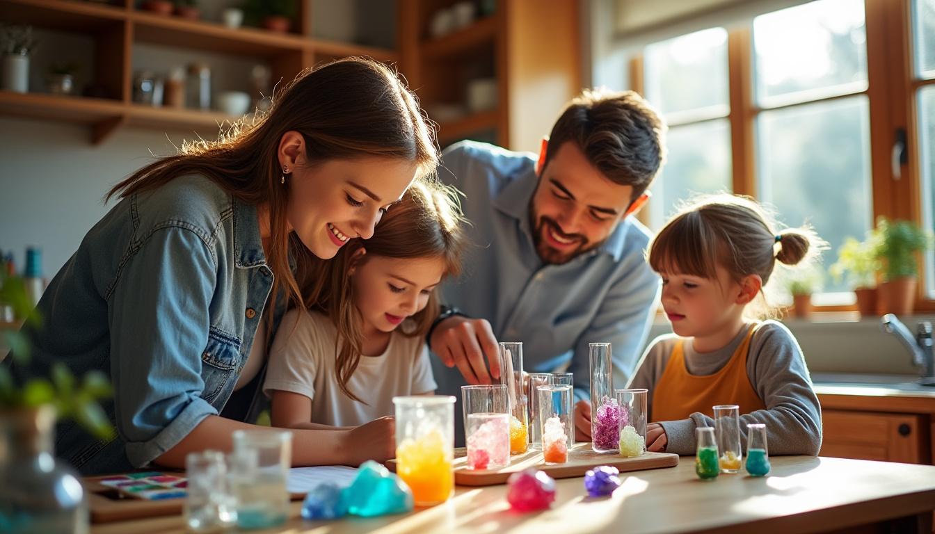 découvrez notre kit de cristallisation, un cadeau scientifique sûr et esthétique, parfait pour stimuler la curiosité et apprendre la chimie en s'amusant.